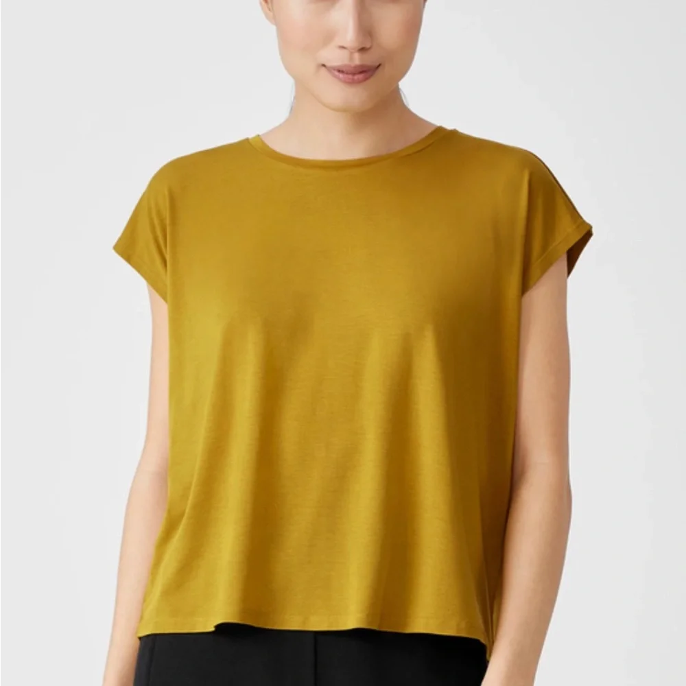 🖤 LAST CHANCE SALE! 🖤 Eileen Fisher Fine Jersey Square Top - Picture 1 of 5